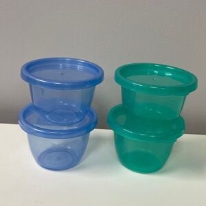 Plastic 4.5 oz containers with lids -set of 4